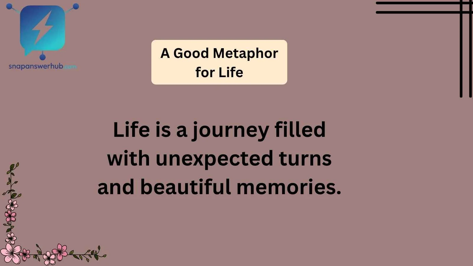 A Good Metaphor for Life
