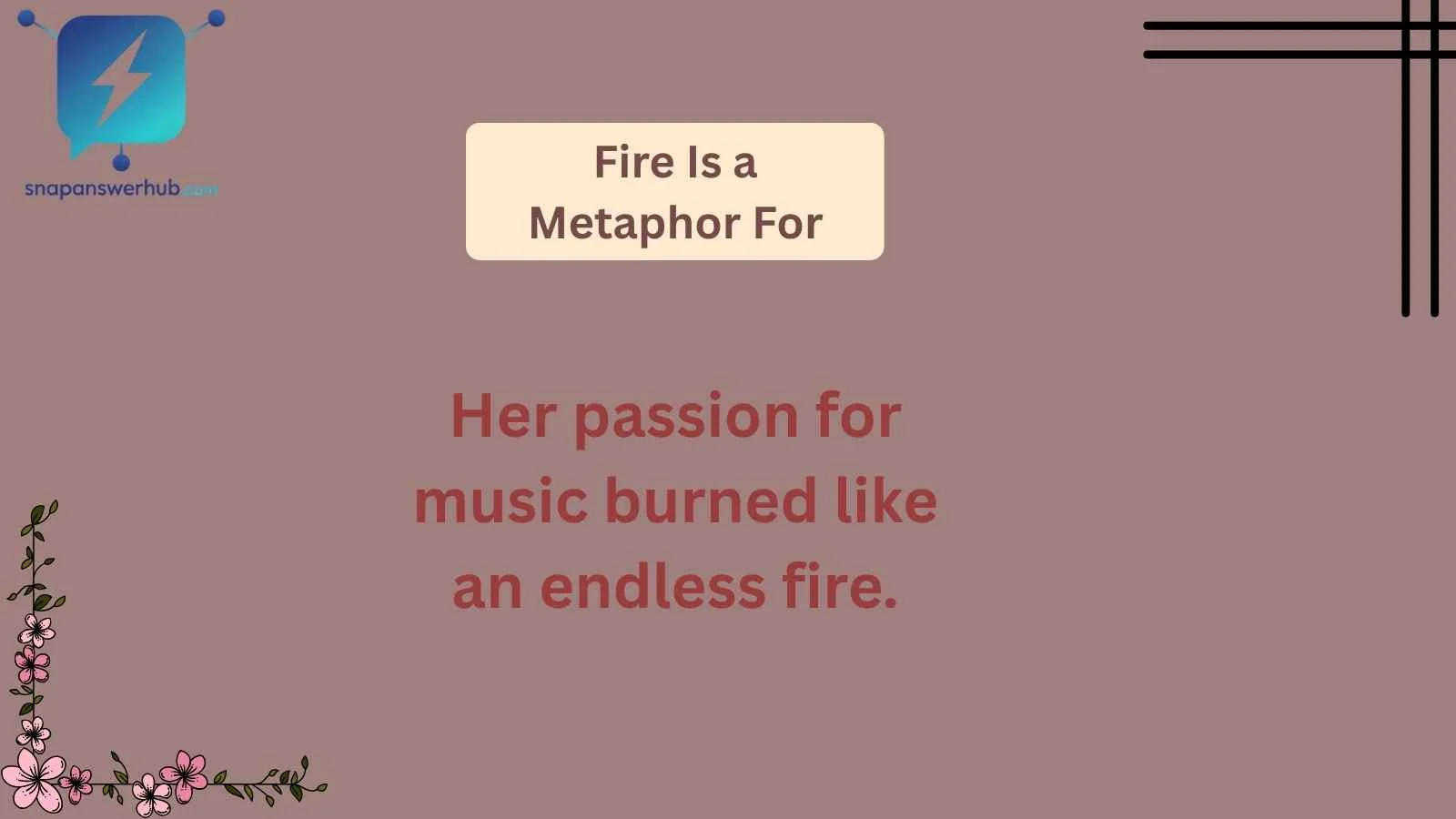 Fire Is a Metaphor For