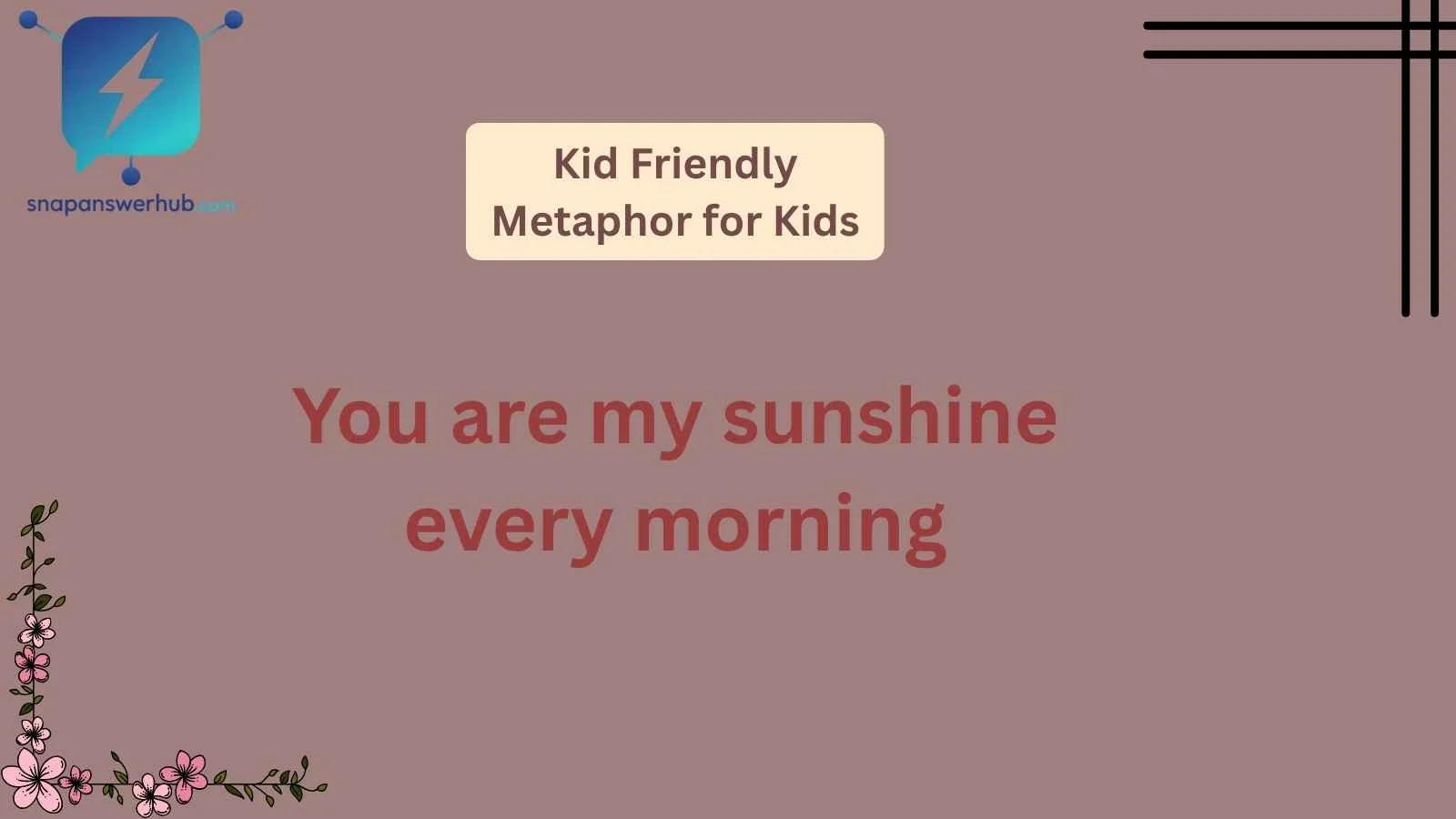 Kid Friendly Metaphor for Kids