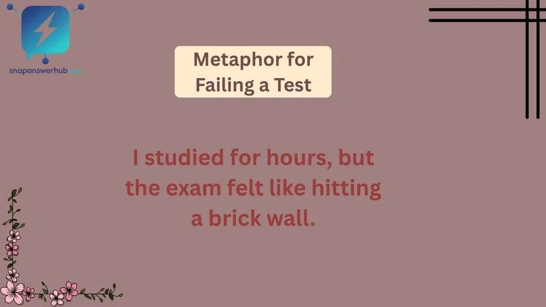 Metaphor for Failing a Test