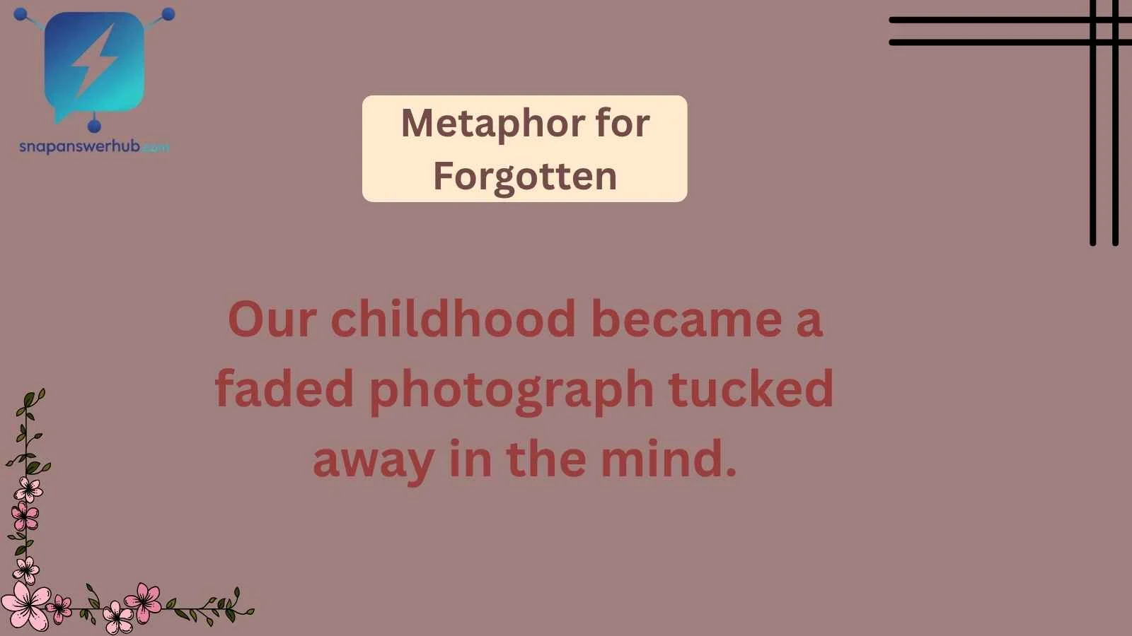 Metaphor for Forgotten