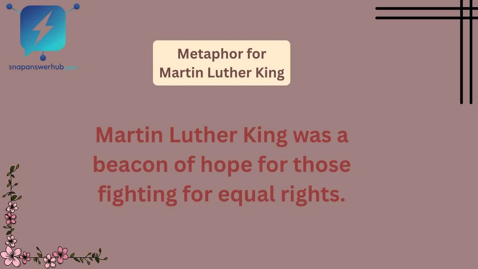 Metaphor for Martin Luther King