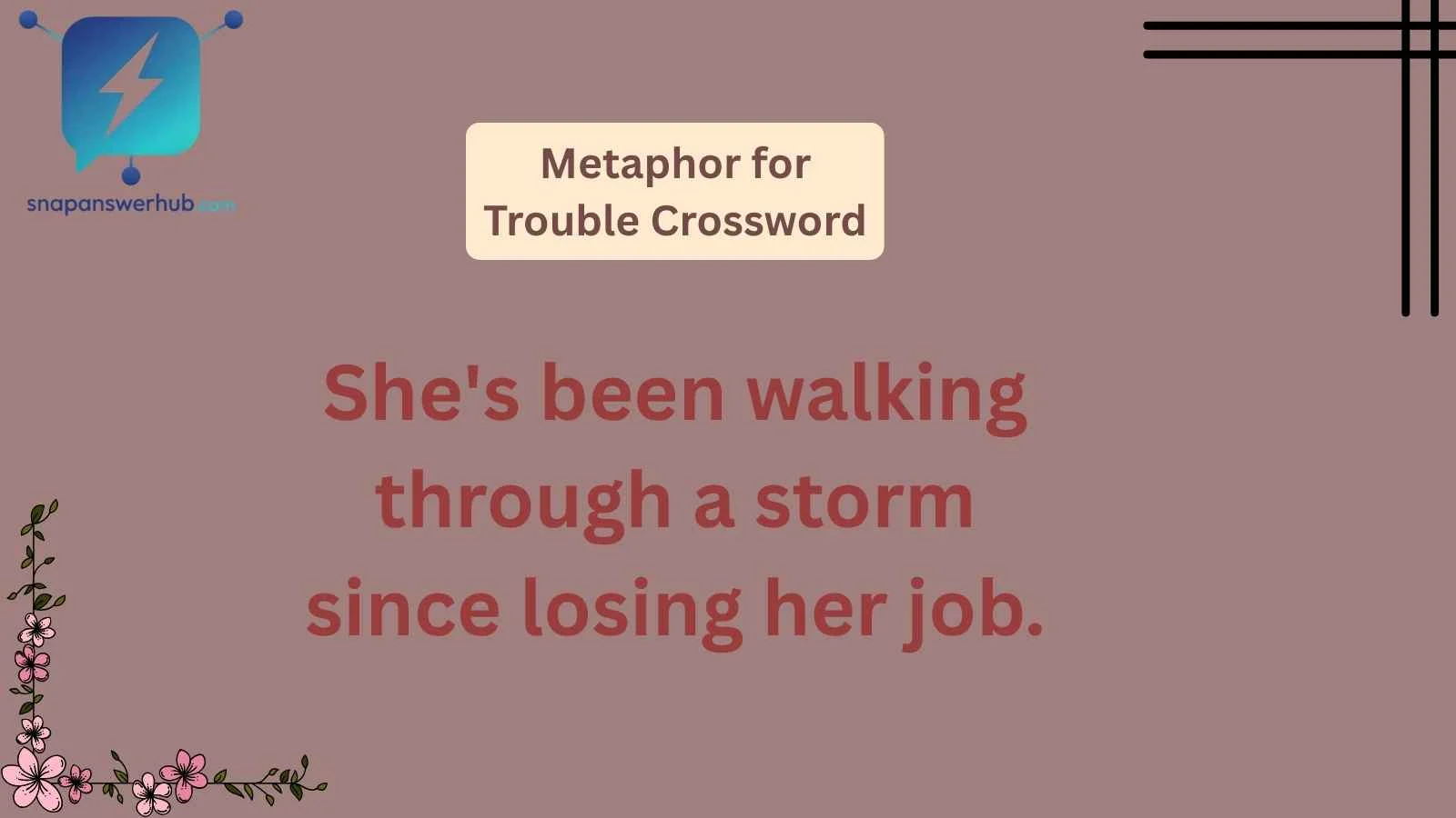 Metaphor for Trouble Crossword