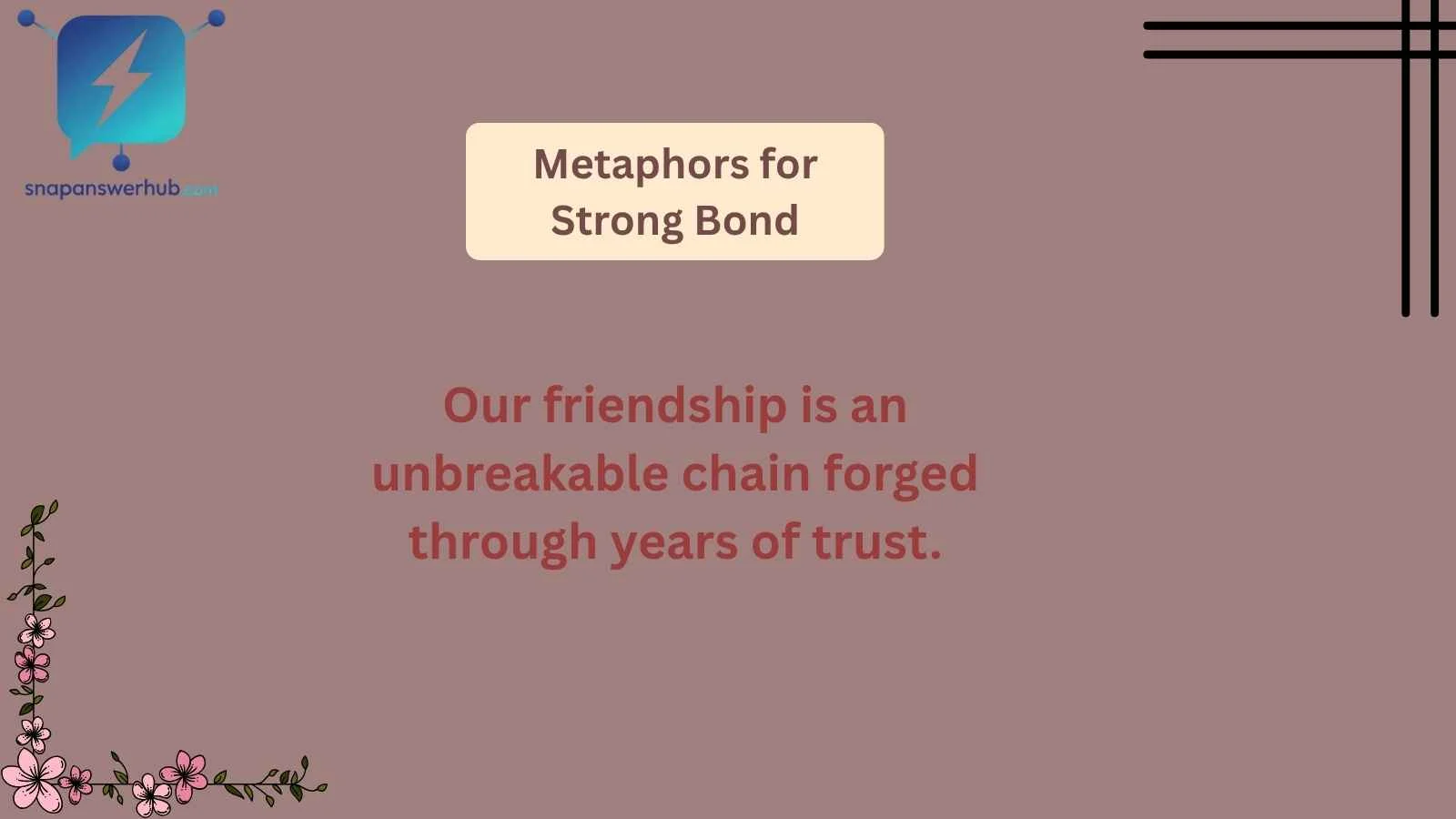 Metaphors for Strong Bond