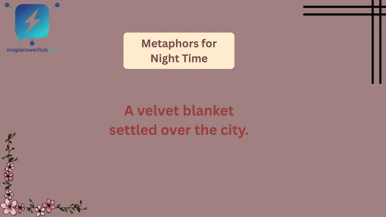 Metaphors for Night Time